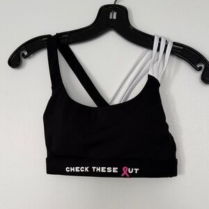 Athleta Black and White Strappy Sports Bra